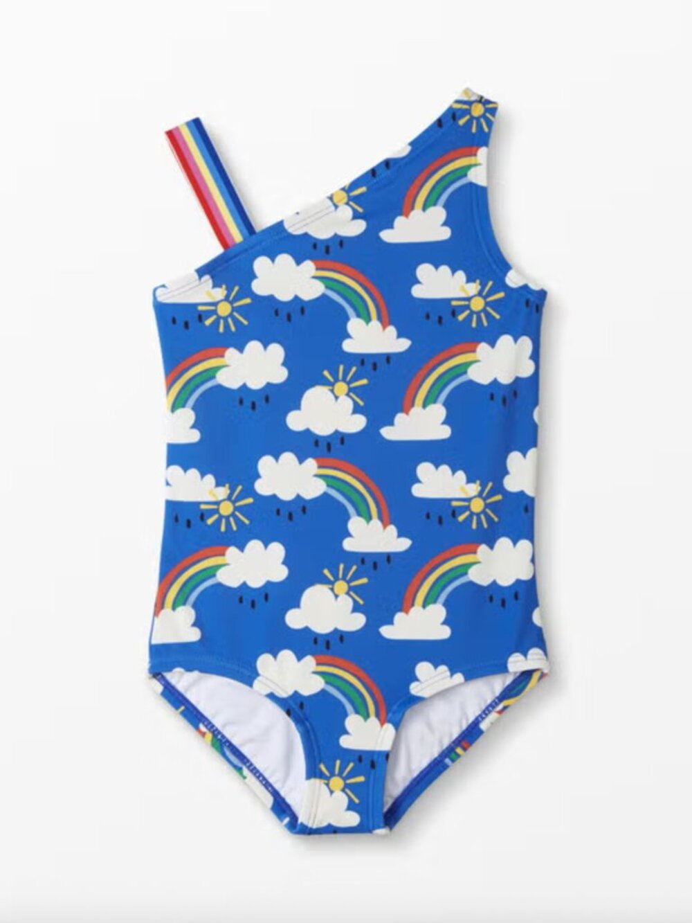 Hanna Andersson Printed Asymmetrical One Piece Swimsuit (Rain or Shine) - 4 100